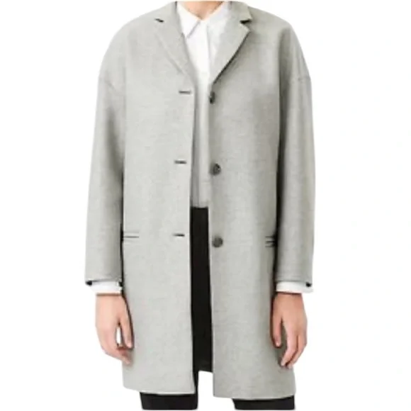 GAP NEW Drop Shoulder Gray and White Wool Blend Coat M - Picture 2 of 11